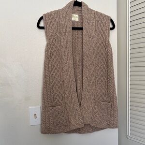 Cozy Brown Cable Knit Cardigan Vest